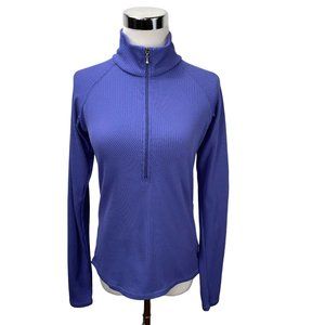 Lucy Purple Half Zip Workout Knit Top Pullover Light Jacket Lightweight